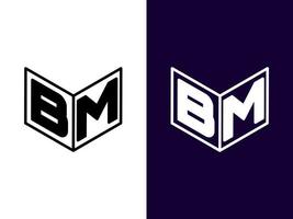letra inicial bm diseño de logotipo 3d minimalista y moderno vector