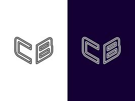 Initial letter CB minimalist and modern 3D logo design vector