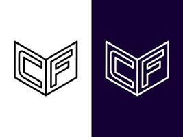 Initial letter CF minimalist and modern 3D logo design vector