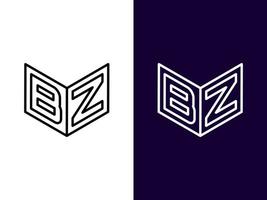 letra inicial bz diseño de logotipo 3d minimalista y moderno vector