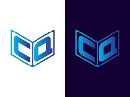 Initial letter CQ minimalist and modern 3D logo design vector