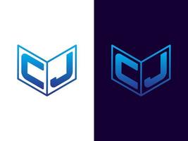 Initial letter CJ minimalist and modern 3D logo design vector