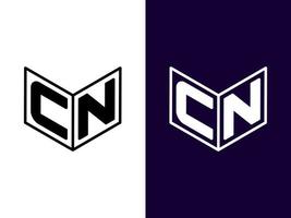 Initial letter CN minimalist and modern 3D logo design vector