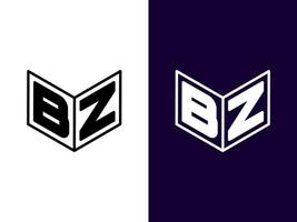 Initial letter BZ minimalist and modern 3D logo design vector