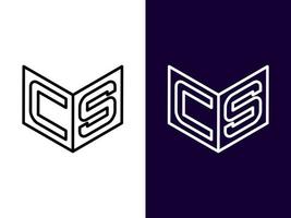 letra inicial cs diseño de logotipo 3d minimalista y moderno vector