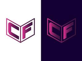 Initial letter CF minimalist and modern 3D logo design vector