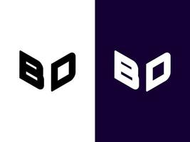 Initial letter BD minimalist and modern 3D logo design vector