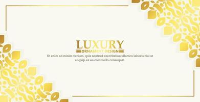 Fondo de patrón de ornamento blanco y dorado de lujo vector