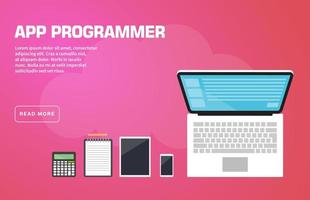 App Programmer Landing Page Template vector