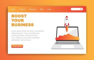 Boost Your Business Landing Page Template vector