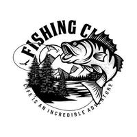 Fishing logo design template illustration vector