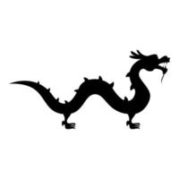 Chinese dragon icon black color illustration flat style simple image vector