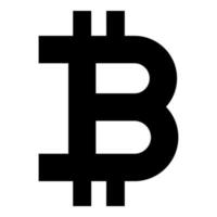 Bitcoin icon black color illustration flat style simple image vector