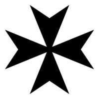 Maltese cross icon black color illustration flat style simple image vector