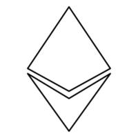Etherium icon black color illustration flat style simple image vector