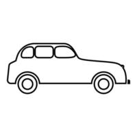 Retro car icon black color illustration flat style simple image vector