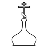 cúpula iglesia ortodoxa icono color negro ilustración estilo plano imagen simple vector