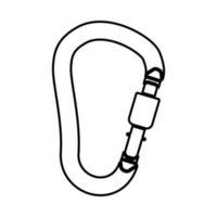 Safety hook or carabiner hook it is black icon . vector