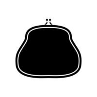 Purse black color icon . vector