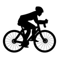 Cyclist on bike silhouette icon black color illustration flat style simple image vector