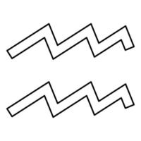 símbolo de acuario icono del zodiaco ilustración de color negro estilo plano imagen simple vector