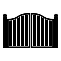 Old gate icon black color illustration flat style simple image vector