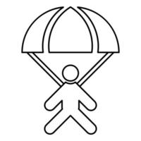 Parachute jumper icon black color illustration flat style simple image vector