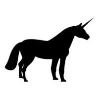 Unicorn icon black color illustration flat style simple image vector