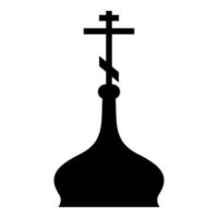 Cupola ortodox church icon black color illustration flat style simple image vector