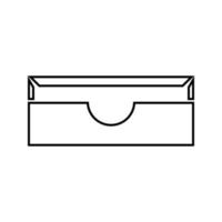 Stationary paper tray it is black icon . vector