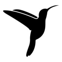 Hummingbird icon black color illustration flat style simple image vector