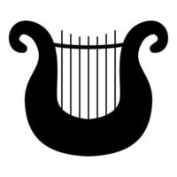 Harp icon black color illustration flat style simple image vector