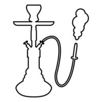 hookah shisha icono color negro ilustración estilo plano imagen simple vector