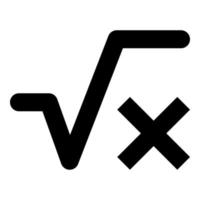Square root of x axis icon black color illustration flat style simple image vector