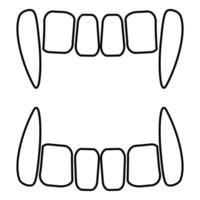 Vampire's teeths icon black color illustration flat style simple image vector
