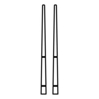 Chinese chopsticks icon black color illustration flat style simple image vector
