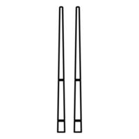 Chinese chopsticks icon black color illustration flat style simple image vector