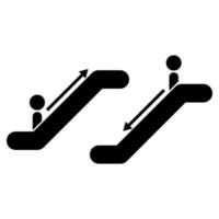 Escalator it is black icon . vector