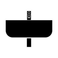 Wash basin black color icon . vector