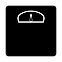 Weight scale black color icon . vector