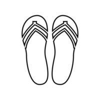 Beach slippers it is black icon . vector