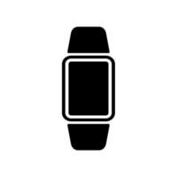 icono de color negro del reloj de mano digital. vector