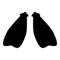 Flippers icon black color illustration flat style simple image vector