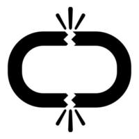 Broken link icon black color illustration flat style simple image vector