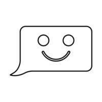 Comment smile message it is black icon . vector