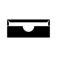bandeja de papel estacionaria es icono negro. vector