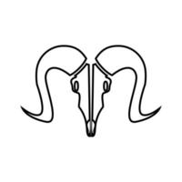 Goat head skull it is black icon . vector