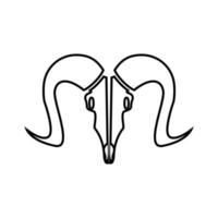 Goat head skull it is black icon . vector