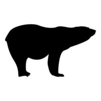 Polar bear icon black color illustration flat style simple image vector