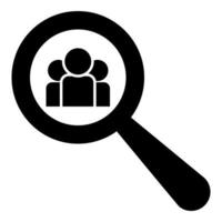 People search icon black color illustration flat style simple image vector